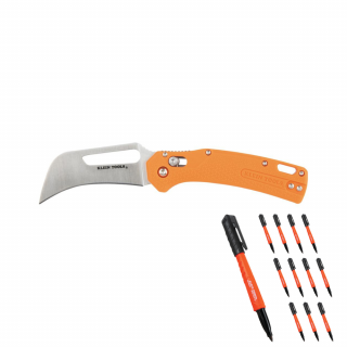 Klein Tools Cable Skinning Pocket Knife with Free Marker Set